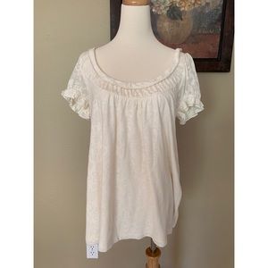 Juicy Couture Cream Ruffle Hem Top